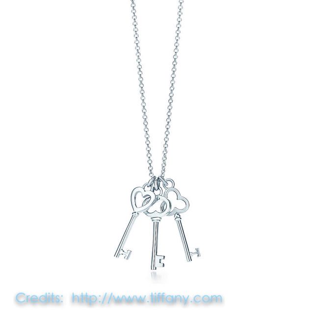 Tiffany 3 sales key necklace