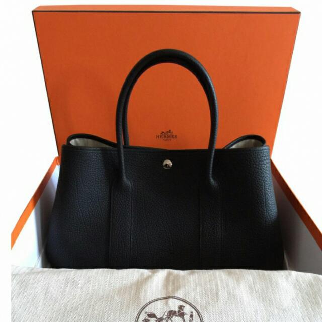 Almost New Hermes Garden Party 36 Black Negonda Luxury On Carousell