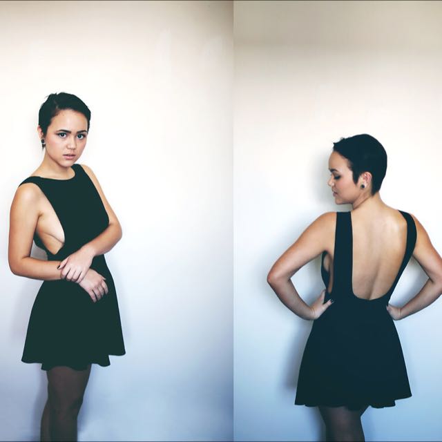 Authentic American Apparel Sleeveless Backless Skater Dress