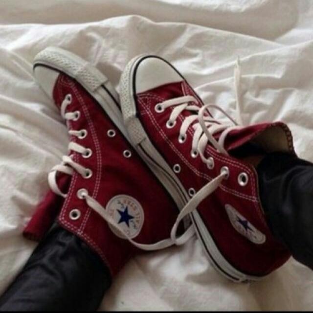 burgundy converse high