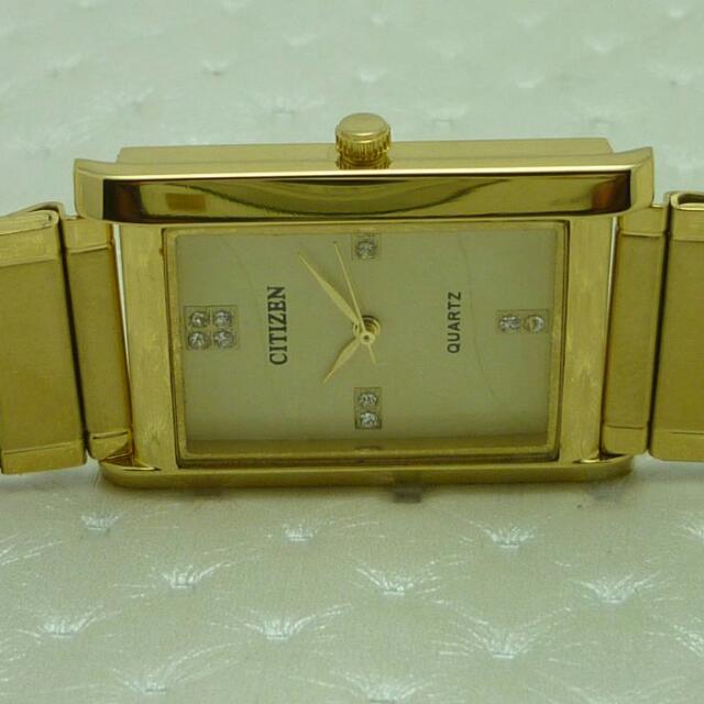 Citizen quartz 23k store gold plated price