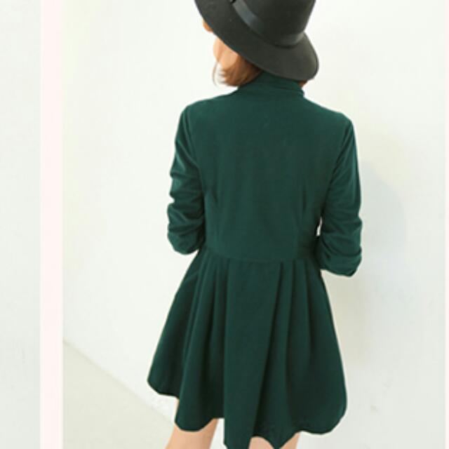 Rellie Forest Green Cotton Corduroy Dress