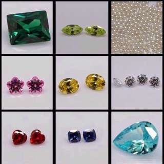 Birthstones For Floating Living Lockets High Quality Cubic Zirconia, Fresh Water Pearls, Simulated Ruby