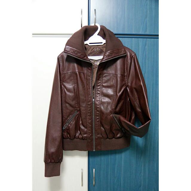 New Look Faux Leather Jacket Uk Size 16