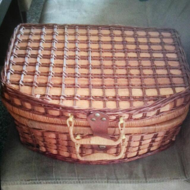 Vintage Wicker Basket, Furniture & Home Living, Home Improvement