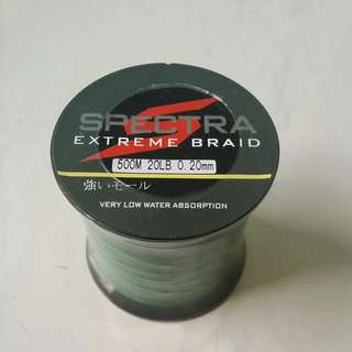 Fishing Line Spectra 500 Meter

              20lb 0.20mm 

VERY LOW WATER                 ABSORPTION . BRAID LINE × 4 STAND 