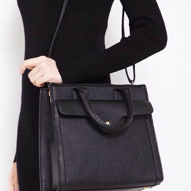 black structured bag