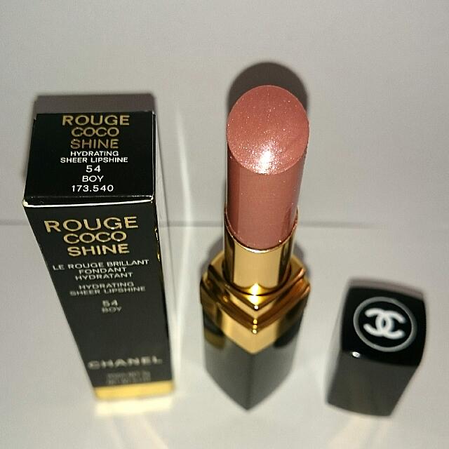 Last One!* Chanel Rouge Coco Shine Hydrating Sheer Lipshine Lipstick 54 BOY,  Beauty & Personal Care, Face, Face Care on Carousell