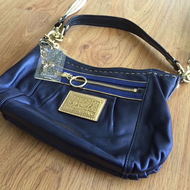 Stylish Dark Blue Coach Poppy Bag