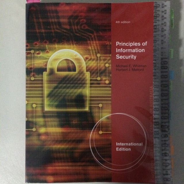 Principles Of Information Security Is3230 Books Stationery