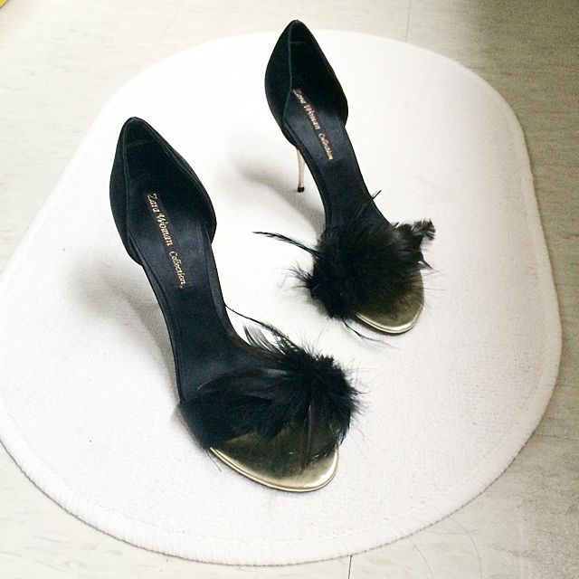 zara feather heels