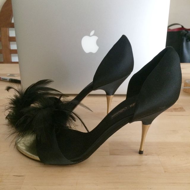 zara feather heels