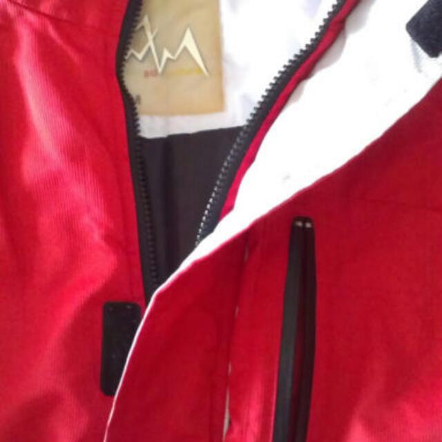 Winter Time Red Jacket Windbreaker With Detachable Hood
