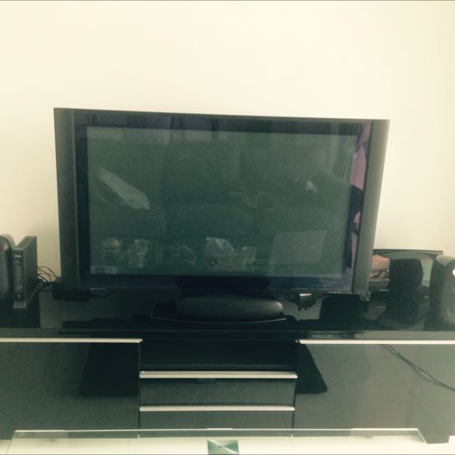 IKEA Tv Console (black) 180cm By 40cm By 50cm, Furniture & Home