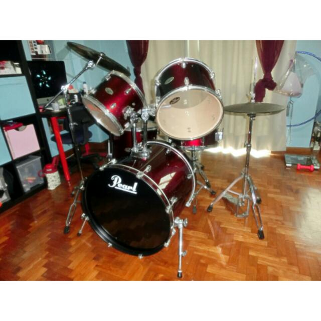 Pearl Forum Series Drum Set 5 Piece + Cymbals, Music & Media on Carousell