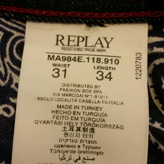 Authentic Replay Jeans Wheyhey Men S Fashion On Carousell
