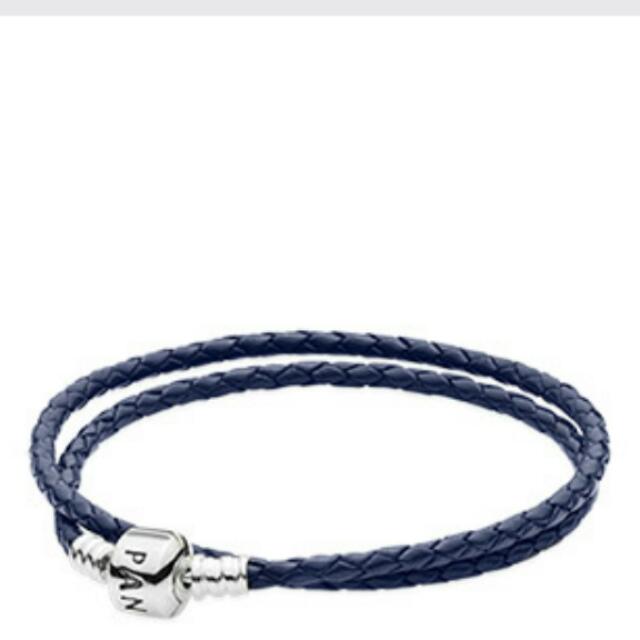 Pandora Blue Leather Bracelet Women s Fashion Jewelry Organisers Bracelets on Carousell