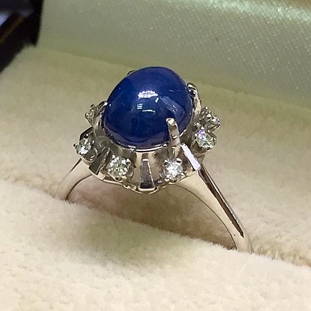 55Carat Real Blue Sapphire Ring - Silver Handmade Birthstone Ring For Women, Sizes 5-12