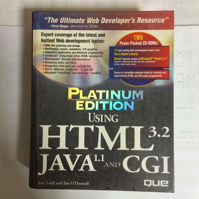 Using HTML 3.2 Java 1.1 And CGI Platinum Edition (Category: Office & Business Technology) located in Singapore. Submitted by bfdragon (Listing ID 13233394, Image 1). Description: .