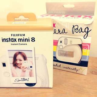 拍立得-Fujifilm Instax Mini 8 白色（含白色保護套）