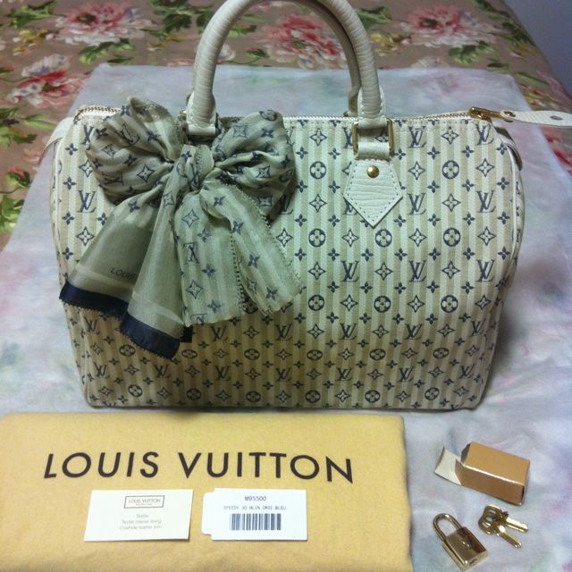 LOUIS VUITTON Mini Lin Croisette Speedy 30