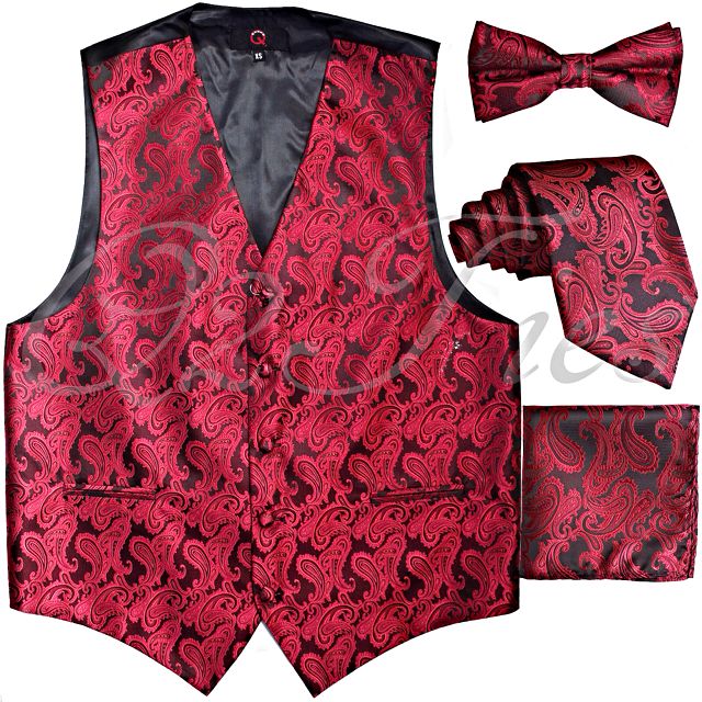Red and black best sale paisley vest