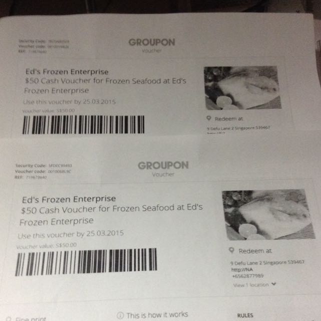 100 Ed's Frozen Enterprise Cash Voucher, Tickets & Vouchers, Vouchers