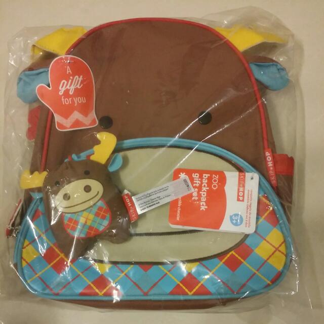 Sale Bn Original Skip Hop Zoo Backpack Plush Set Moose Babies Kids Infant Playtime On Carousell