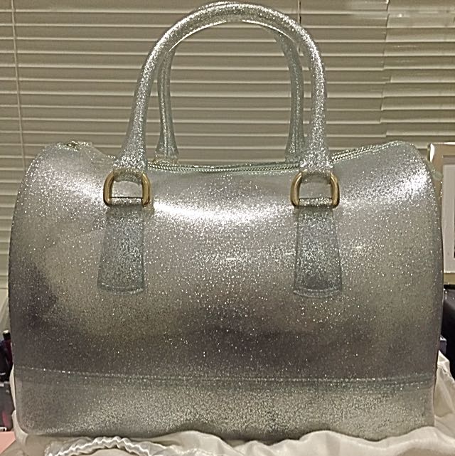 Furla Silver Glitter Candy Bag, Luxury on Carousell