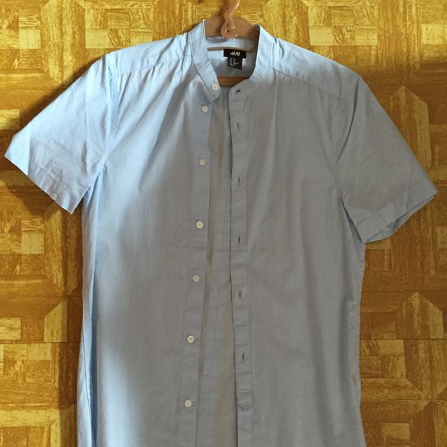 collarless dress shirt h&m