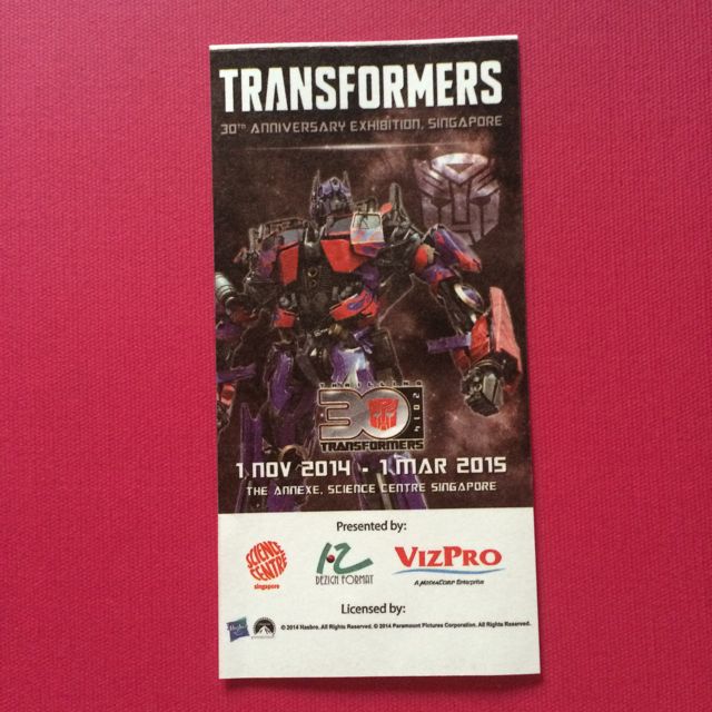 Transformers 30th Anniversary Exhibition Ticket RESERVED, Tickets