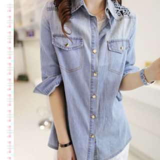 Long Sleeve Denim Cardigan