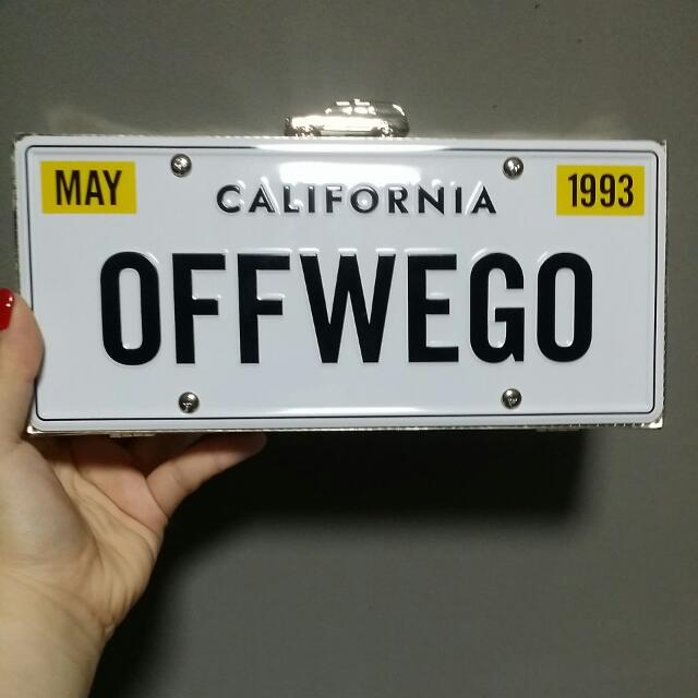 kate spade license plate clutch