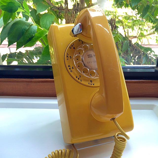 Reserved Yellow Retro Dial Wall Phone Vintage Rotary Telephone Vintage Collectibles On Carousell