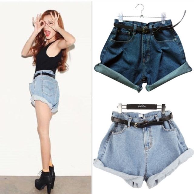 SALE Oversized Paper bag Shorts denim Women s Fashion Bottoms Shorts on Carousell