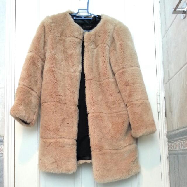 zara women's faux fur jacket