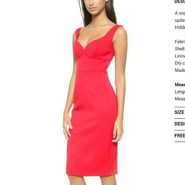 BNWT Black Halo Ally Red Sheath Dress US2, Women's Fashion, Tops,  Sleeveless on Carousell