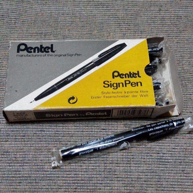 Stationery For Sale Black Pentel Pen Signpen X 6 And Schwan
