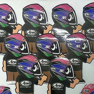 arai mascot sakata stickers