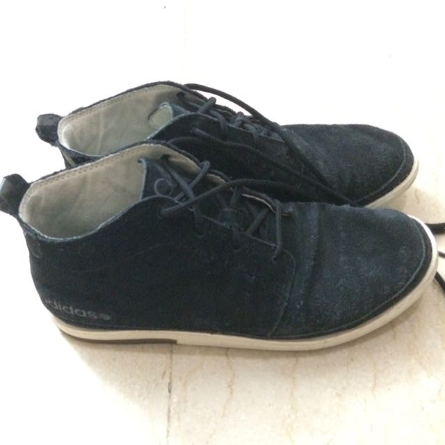 black adidas leather shoes