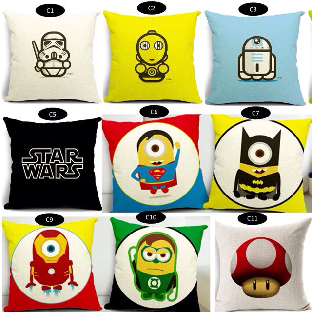Star Wars Super Hero Minion Super Mario Cute Cushion Cover