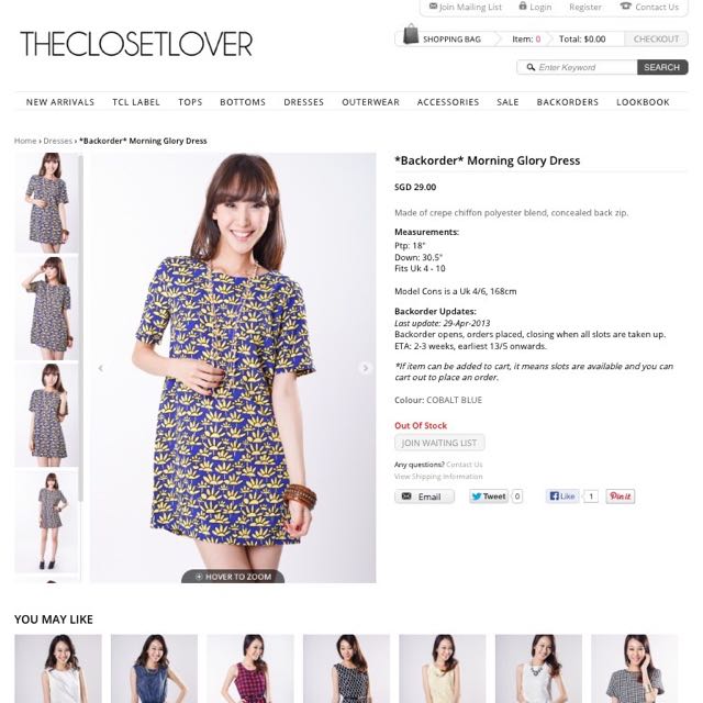 The Closet Lover Morning Glory Dress Free Size Women S