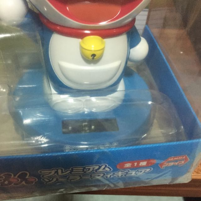 Doreamon (Category: Toy Figures) located in Singapore. Submitted by csksw (Listing ID 13916974, Image 3). Description: Brand new in sealed box. 1. Solar power operated. Box dimension approximately 14.5cm by 12.5cm by 16.5cm. 2. Fan. Battery operated. Battery not included. Box dimension approximately 15cm by 12.5cm by 14.5cm..