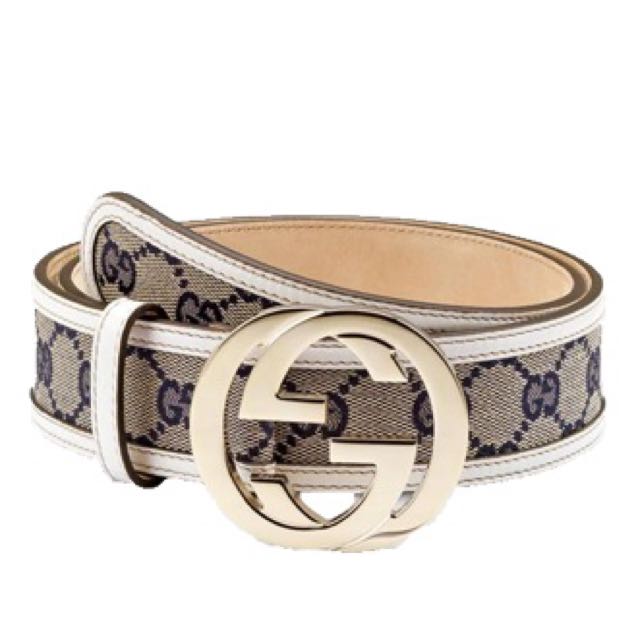 Gucci belt beige blue hotsell