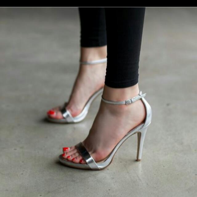 zara silver heels