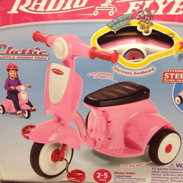 classic lights sounds trike new babies kids on carousell radio flyer classic lights and sound trike pink