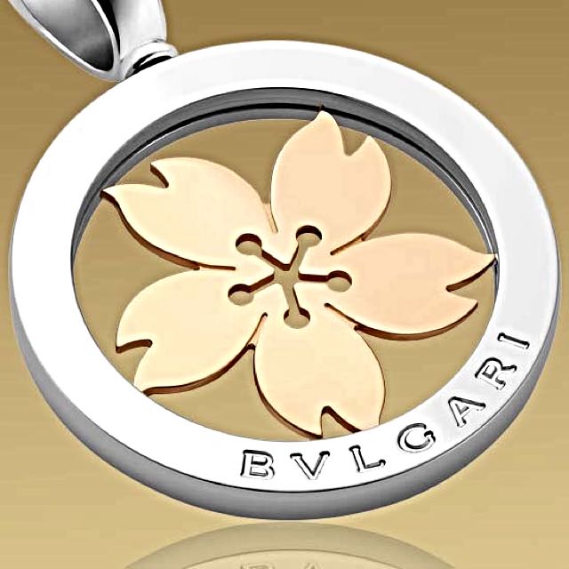 Bvlgari Tondo Sakura Flower Print With Leather Cord Luxury