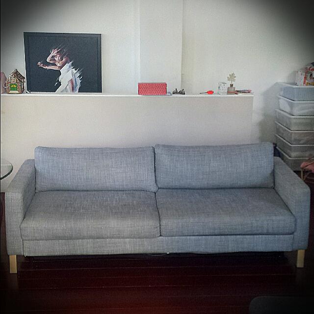 Must Sell By Monday Fantastic Ikea Karlstad Three Seater Sofa Bed In Isunda Grey Top Condition And Comfortable Furniture On Carousell