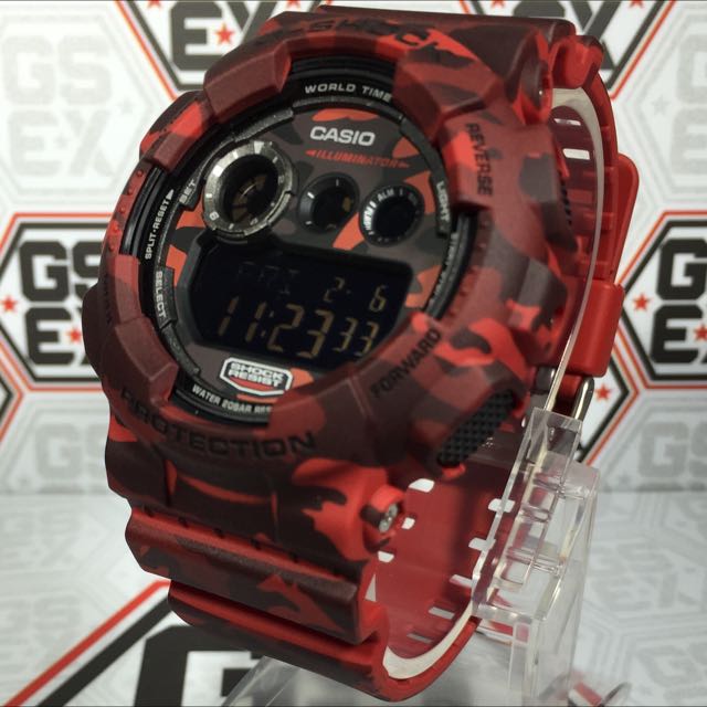 Casio G-Shock GD-120CM-4DR Red Camo, Sports Equipment, Exercise
