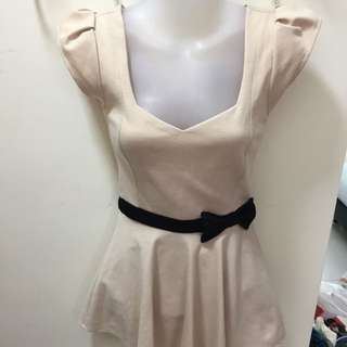 Square V Neck peplum Top Blouse